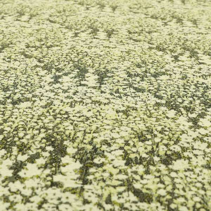 Garden Of Flowers In Abstract Pattern Green Colour Chenille Fabric JO-909