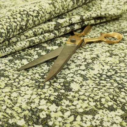 Garden Of Flowers In Abstract Pattern Green Colour Chenille Fabric JO-909 - Roman Blinds