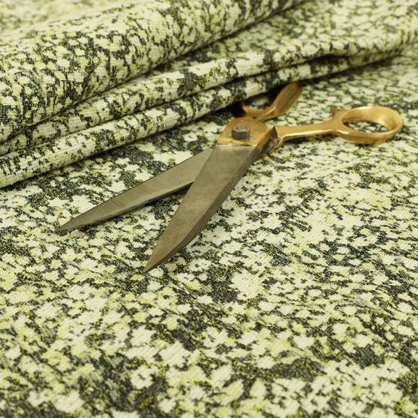 Garden Of Flowers In Abstract Pattern Green Colour Chenille Fabric JO-909 - Made To Measure Curtains