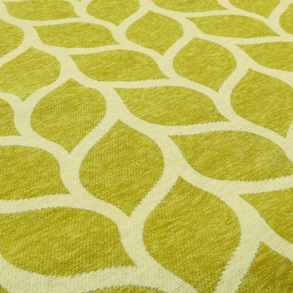 Green Colour Leaf Floral Theme Pattern Chenille Upholstery Fabric JO-922 - Roman Blinds