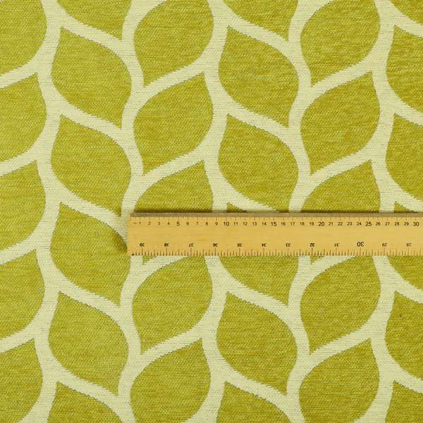 Green Colour Leaf Floral Theme Pattern Chenille Upholstery Fabric JO-922 - Roman Blinds