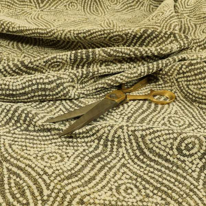 Gold Cream Colour Modern Pyramid Pattern Chenille Upholstery Fabric JO-923 - Made To Measure Curtains