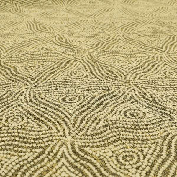 Gold Cream Colour Modern Pyramid Pattern Chenille Upholstery Fabric JO-923 - Made To Measure Curtains