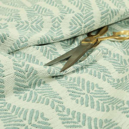 White Blue Colour Striped Pattern Chenille Upholstery Fabric JO-933 - Made To Measure Curtains