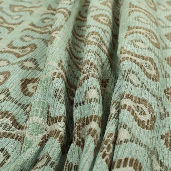 Small Geometric Pattern Aqua Blue Colour Chenille Upholstery Fabric JO-934 - Roman Blinds