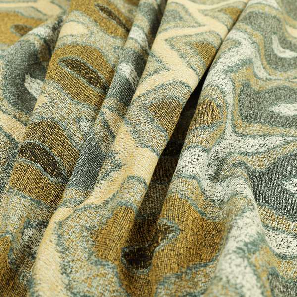 Decorative Weave Geometric Yellow Blue  Colour Pattern Jacquard Fabric JO-939 - Made To Measure Curtains