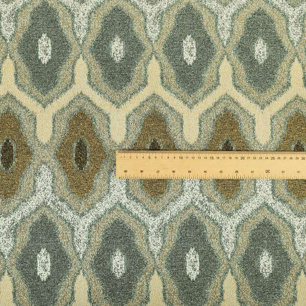 Decorative Weave Geometric Yellow Blue  Colour Pattern Jacquard Fabric JO-939 - Roman Blinds