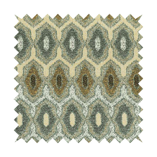 Decorative Weave Geometric Yellow Blue Colour Pattern Jacquard Fabric JO-940