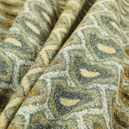 Decorative Weave Geometric Yellow Blue Colour Pattern Jacquard Fabric JO-940