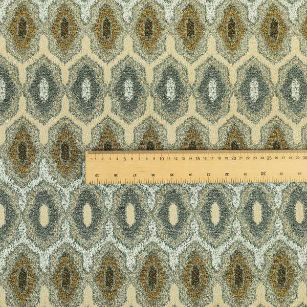 Decorative Weave Geometric Yellow Blue Colour Pattern Jacquard Fabric JO-940 - Made To Measure Curtains