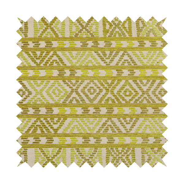 Tribal Aztec Pattern Green Colour Chenille Upholstery Fabric JO-949 - Handmade Cushions