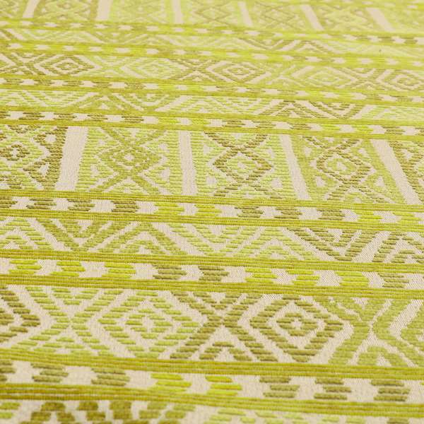 Tribal Aztec Pattern Green Colour Chenille Upholstery Fabric JO-949 - Handmade Cushions