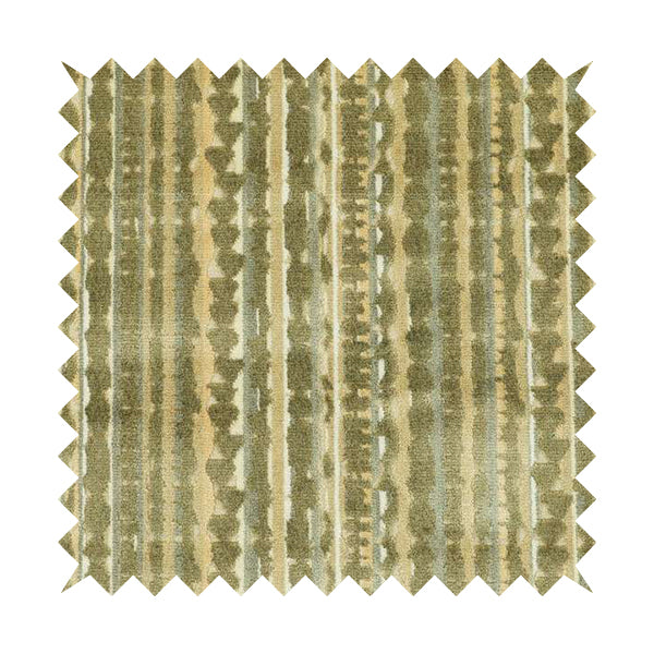 Faded Striped Pattern In Green Grey Colour Velvet Upholstery Fabric JO-950 - Roman Blinds