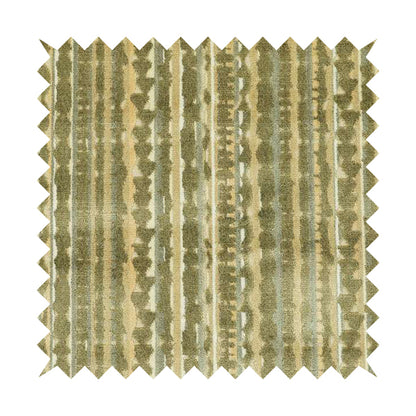 Faded Striped Pattern In Green Grey Colour Velvet Upholstery Fabric JO-950 - Roman Blinds