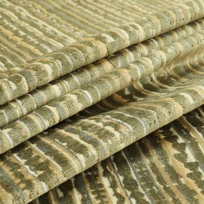 Faded Striped Pattern In Green Grey Colour Velvet Upholstery Fabric JO-950 - Roman Blinds