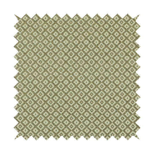 Small Diamond Geometric Pattern In Brown Colour Chenille Upholstery Furnishing Fabric JO-956