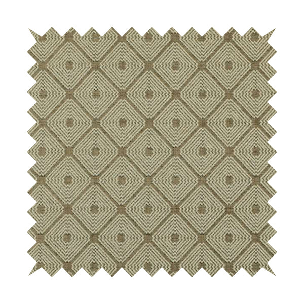 Geometric Pattern In Brown Colour Chenille Upholstery Furnishing Fabric JO-960 - Made To Measure Curtains