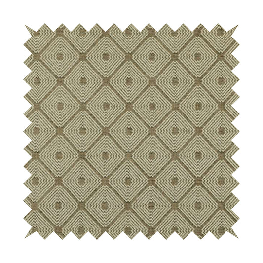 Geometric Pattern In Brown Colour Chenille Upholstery Furnishing Fabric JO-960