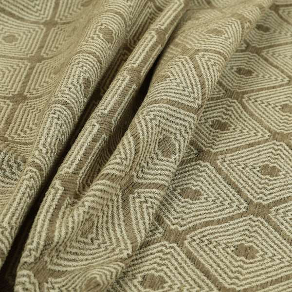 Geometric Pattern In Brown Colour Chenille Upholstery Furnishing Fabric JO-960 - Handmade Cushions