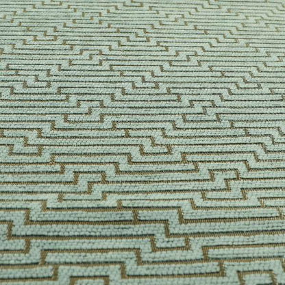 Blue Silver Shiny Geometric Modern Pattern Soft Chenille Upholstery Fabric JO-963