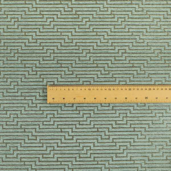 Blue Silver Shiny Geometric Modern Pattern Soft Chenille Upholstery Fabric JO-963 - Roman Blinds