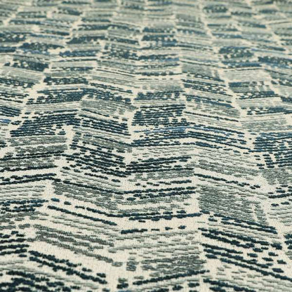 Small Stripe Pattern Blue Colour Chenille Upholstery Fabric JO-964