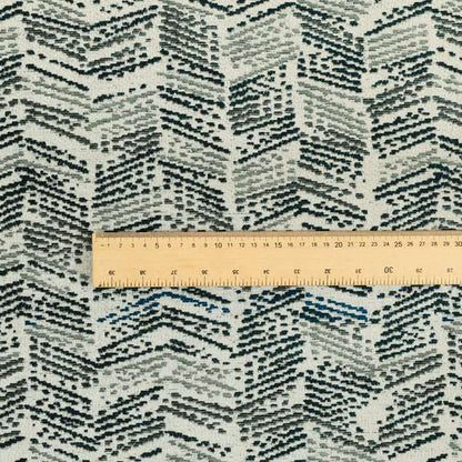 Small Stripe Pattern Blue Colour Chenille Upholstery Fabric JO-964 - Roman Blinds