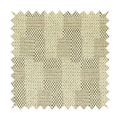 Voyage Of Gingham Geometric Patch Pattern In Cream Colour Woven Soft Chenille Upholstery Fabric JO-967 - Handmade Cushions