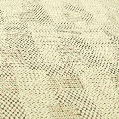 Voyage Of Gingham Geometric Patch Pattern In Cream Colour Woven Soft Chenille Upholstery Fabric JO-967 - Roman Blinds