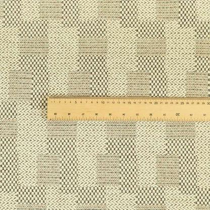 Voyage Of Gingham Geometric Patch Pattern In Cream Colour Woven Soft Chenille Upholstery Fabric JO-967