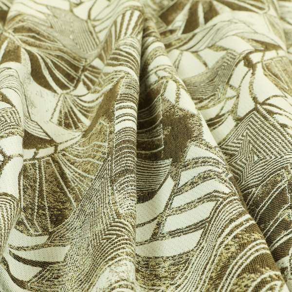 Geometric Abstract Pattern Brown Green Colour Chenille Upholstery Fabric JO-968 - Made To Measure Curtains