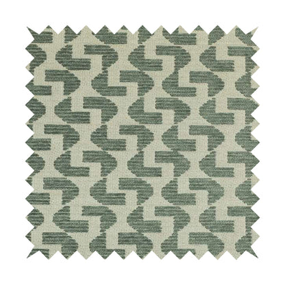 Geometric Modern Pattern In Grey Colour Chenille Upholstery Fabric JO-969 - Roman Blinds