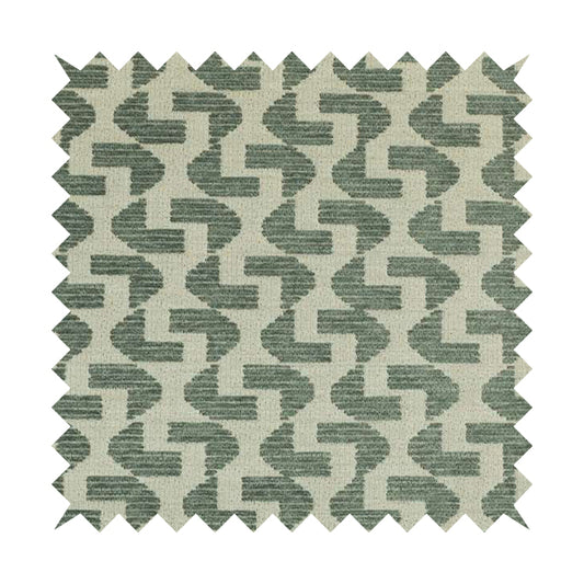 Geometric Modern Pattern In Grey Colour Chenille Upholstery Fabric JO-969