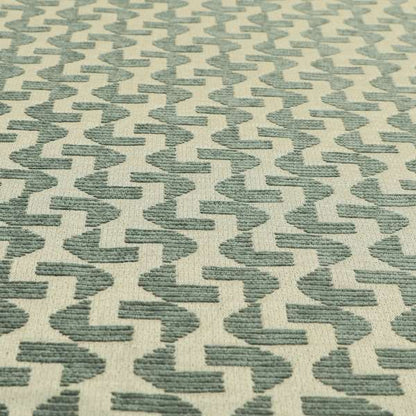 Geometric Modern Pattern In Grey Colour Chenille Upholstery Fabric JO-969 - Roman Blinds