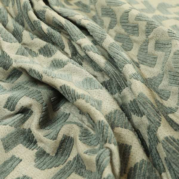 Geometric Modern Pattern In Grey Colour Chenille Upholstery Fabric JO-969 - Made To Measure Curtains