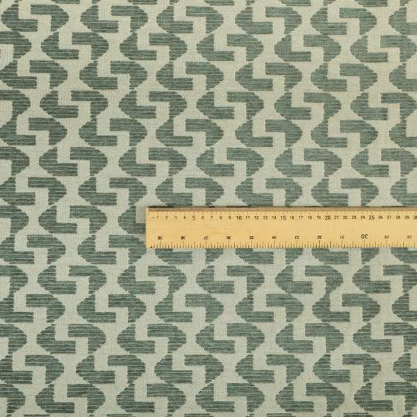 Geometric Modern Pattern In Grey Colour Chenille Upholstery Fabric JO-969 - Roman Blinds