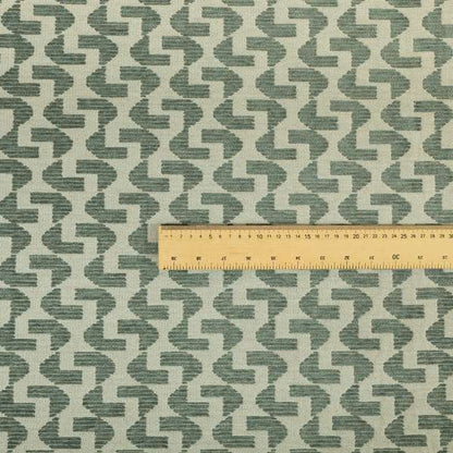 Geometric Modern Pattern In Grey Colour Chenille Upholstery Fabric JO-969 - Roman Blinds