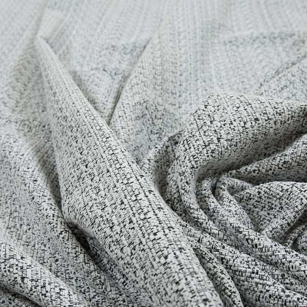 Gloria Plain Stripe Textured Chenille Upholstery Fabric In White Colour JO-97 - Roman Blinds