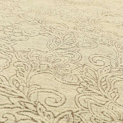 Voyage Of Floral Pattern In Cream Colour Woven Soft Chenille Upholstery Fabric JO-972 - Handmade Cushions