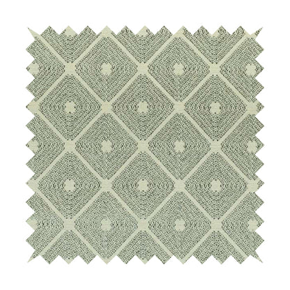 Diamond Geometric Pattern In Grey Colour Chenille Upholstery Furnishing Fabric JO-973