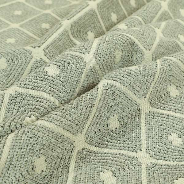 Diamond Geometric Pattern In Grey Colour Chenille Upholstery Furnishing Fabric JO-973