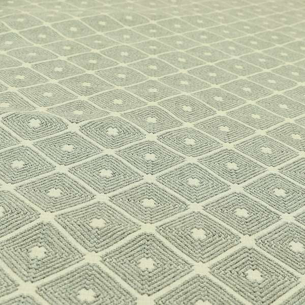 Diamond Geometric Pattern In Grey Colour Chenille Upholstery Furnishing Fabric JO-973 - Made To Measure Curtains