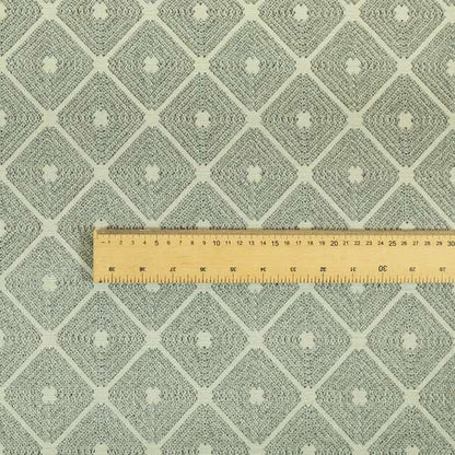 Diamond Geometric Pattern In Grey Colour Chenille Upholstery Furnishing Fabric JO-973 - Roman Blinds