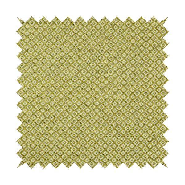 Diamond Geometric Pattern In Green Colour Chenille Upholstery Furnishing Fabric JO-974 - Made To Measure Curtains