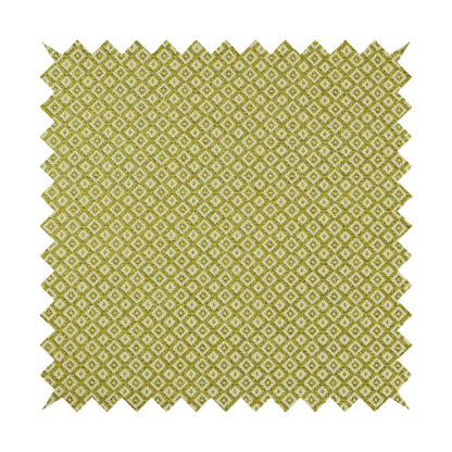 Diamond Geometric Pattern In Green Colour Chenille Upholstery Furnishing Fabric JO-974 - Made To Measure Curtains