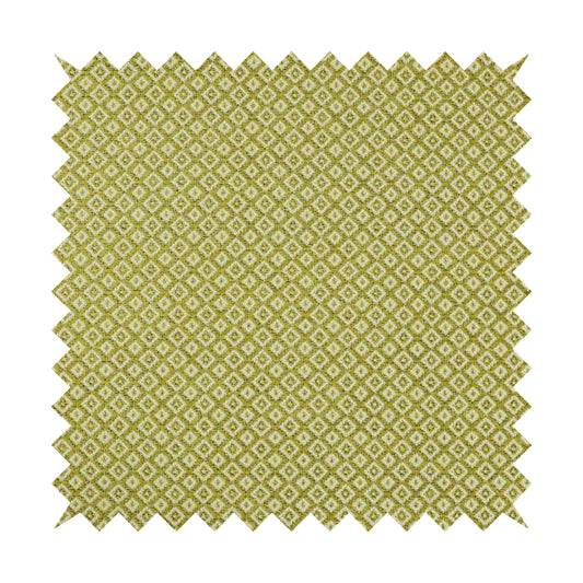 Diamond Geometric Pattern In Green Colour Chenille Upholstery Furnishing Fabric JO-974