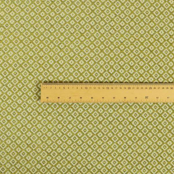 Diamond Geometric Pattern In Green Colour Chenille Upholstery Furnishing Fabric JO-974 - Made To Measure Curtains