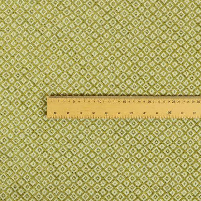 Diamond Geometric Pattern In Green Colour Chenille Upholstery Furnishing Fabric JO-974 - Made To Measure Curtains