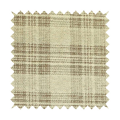 Voyage Of Checked Tartan Pattern In Cream Colour Woven Soft Chenille Upholstery Fabric JO-978 - Made To Measure Curtains