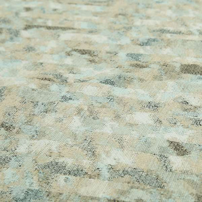Saphira White Beige Blue Multi Colour Designer Brushed Pattern Soft Chenille Upholstery Fabric JO-98